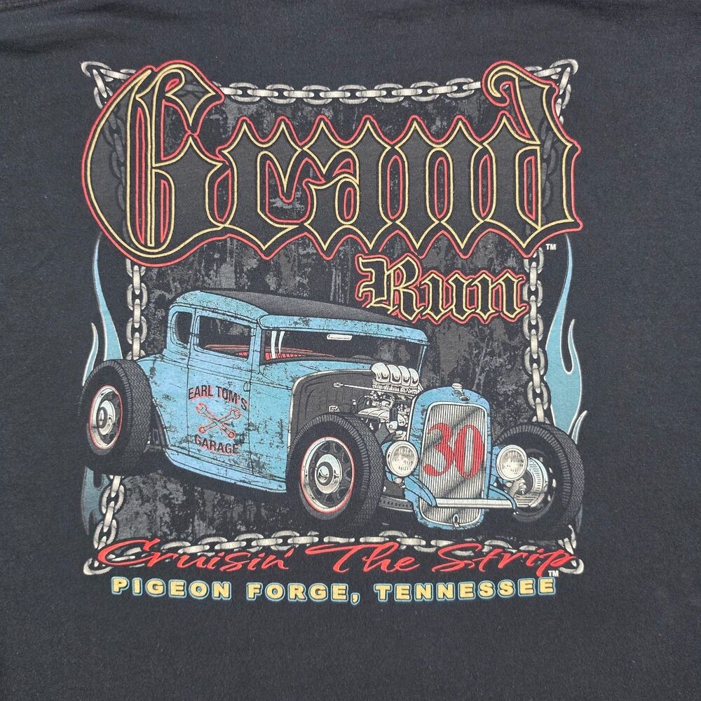 Vintage Grand Run Pigeon Forge Shirt Mens 2XL Black Graphic Tee Grunge Y2K 2000s - Picture 3 of 8